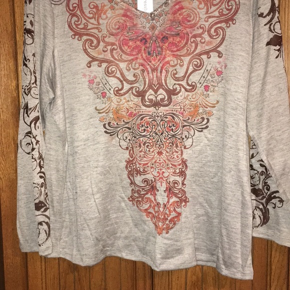 Dress Barn V Neck Blouse - Picture 3 of 4